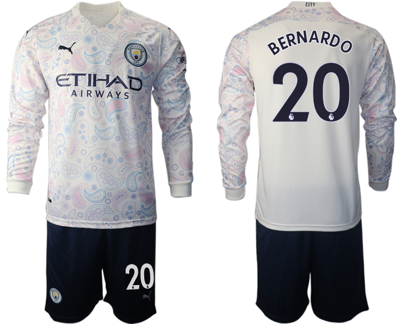 2021 Men Manchester city away long sleeve #20 soccer jerseys